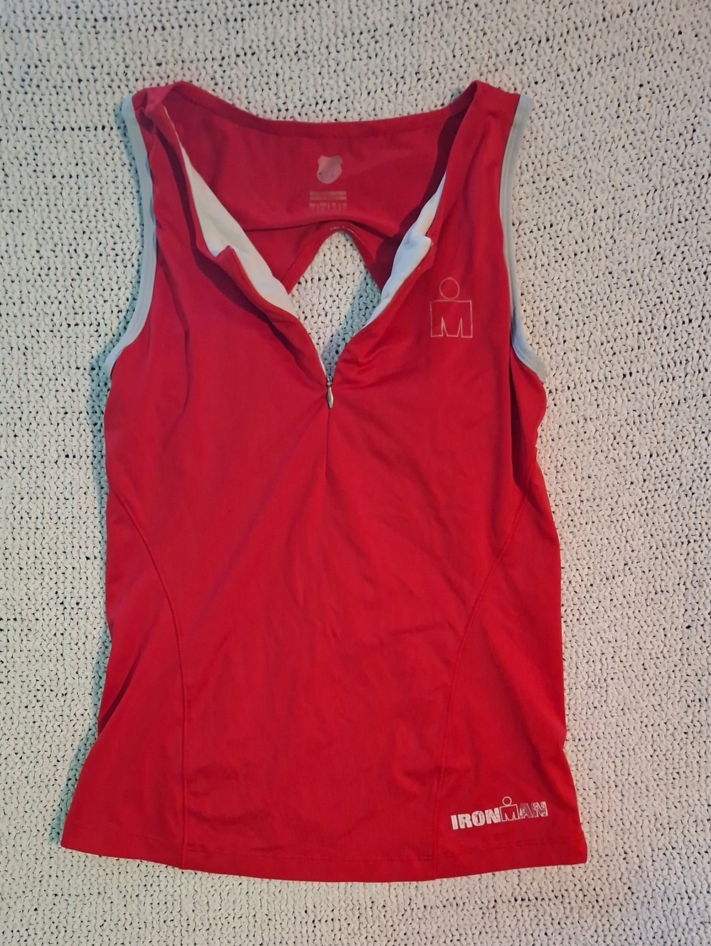 Iron Man Red Racerback Performance Tank with Front Zip